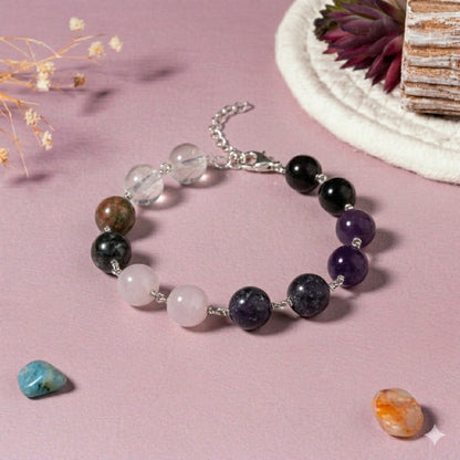 Addiction Recovery Crystal 92.5 Sterling Silver Bracelet