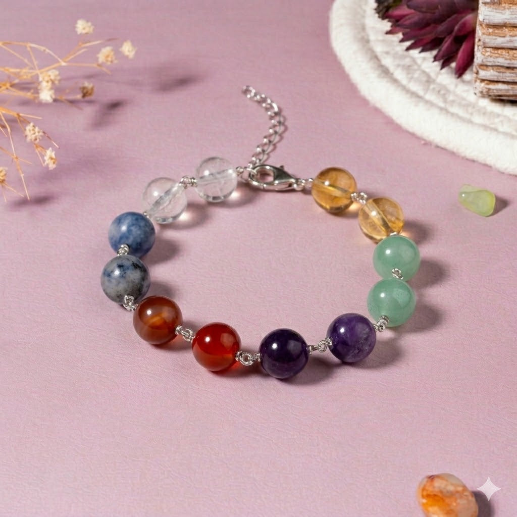 Diabetes Wellness Crystal 92.5 Sterling Silver Bracelet