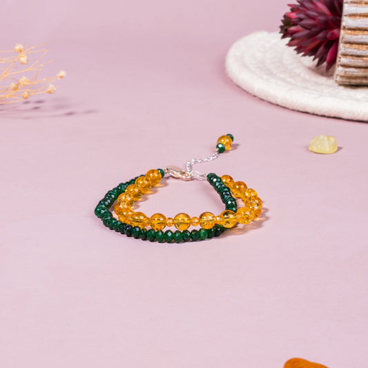 Citrine & Green Jade Abundance Bracelet – 92.5 Sterling Silver Prosperity Jewellery