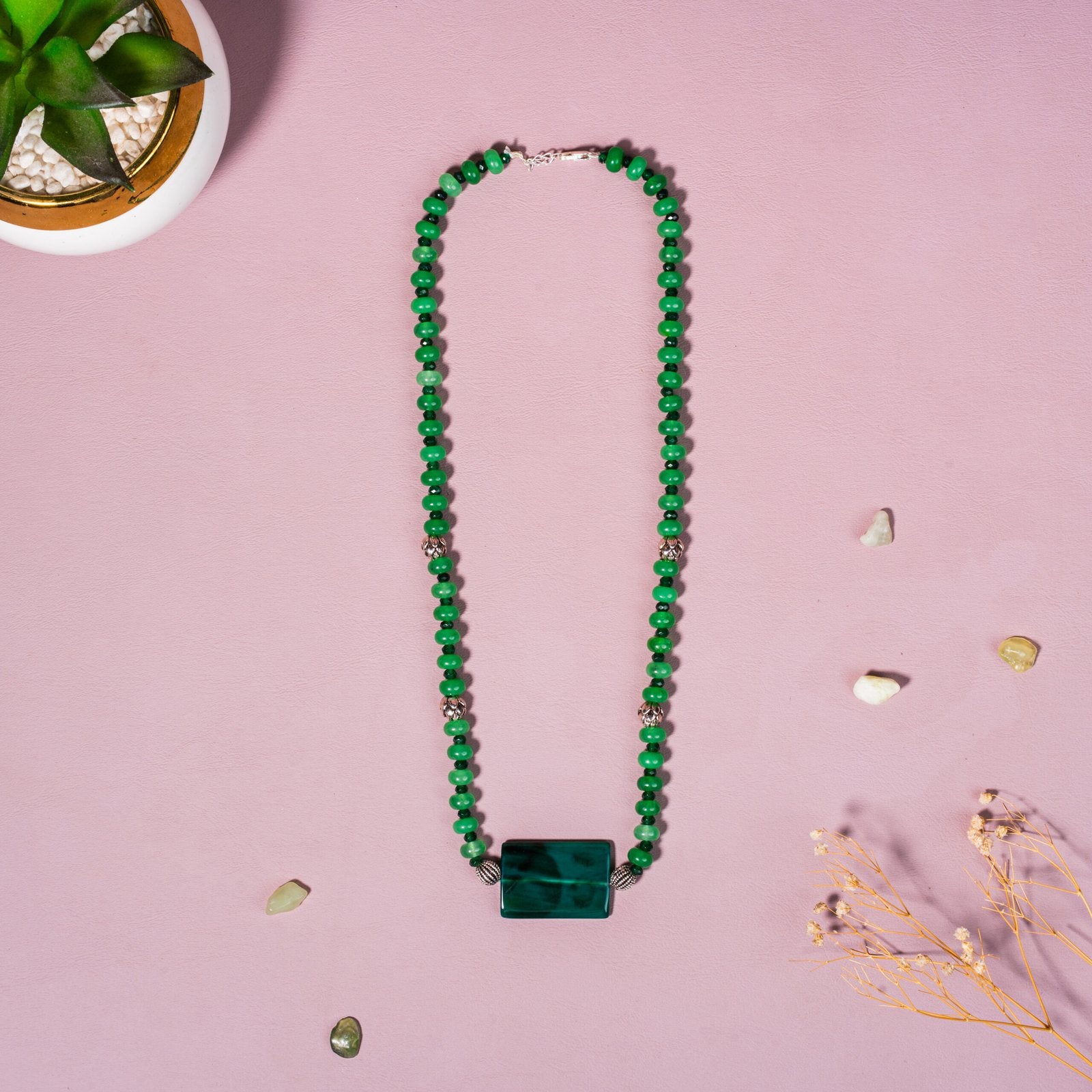 Green Jade & Green Aventurine Necklace – Abundance & Opportunity | 92.5 Sterling Silver