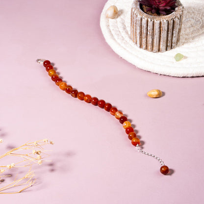 Carnelian Vitality Confidence 92.5 Sterling Silver Bracelet for Women | Courage Stone