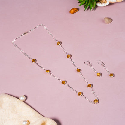 Citrine Abundance & Success Necklace Set | 92.5 Sterling Silver Jewellery