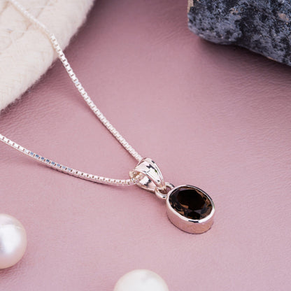 Smoky Quartz Stability Pendant – 92.5 Sterling Silver Healing Crystal Pendant