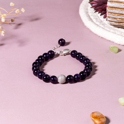 Amethyst CZ[Cubic Zircon] 92.5 Sterling Silver Bracelet
