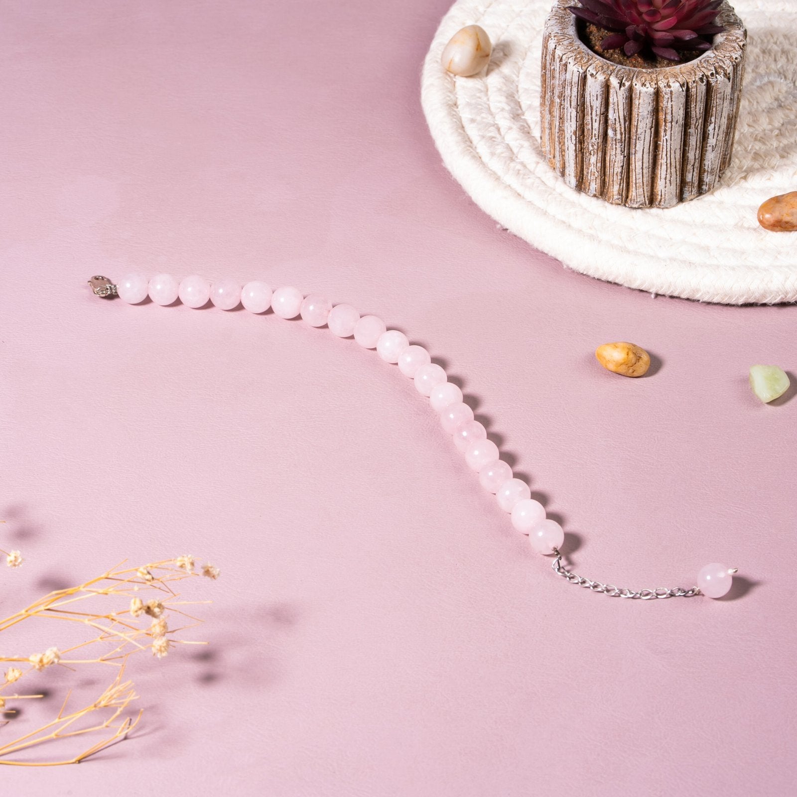 Rose Quartz Love & Harmony Bracelet – 92.5 Sterling Silver Crystal Bracelet for Women