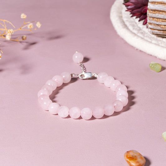Rose Quartz Love & Harmony Bracelet – 92.5 Sterling Silver Crystal Bracelet for Women