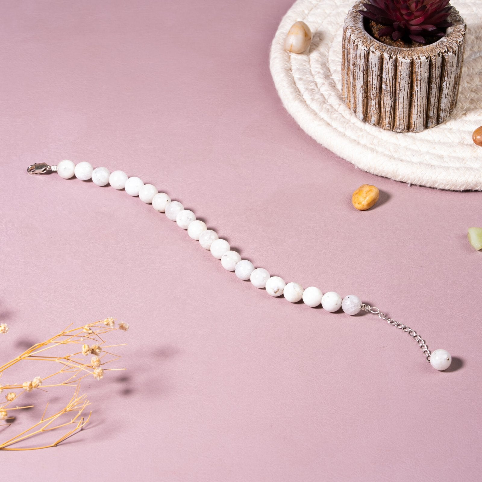 Moonstone Intuition Bracelet (8mm Beads) – 92.5 Sterling Silver Healing Jewellery
