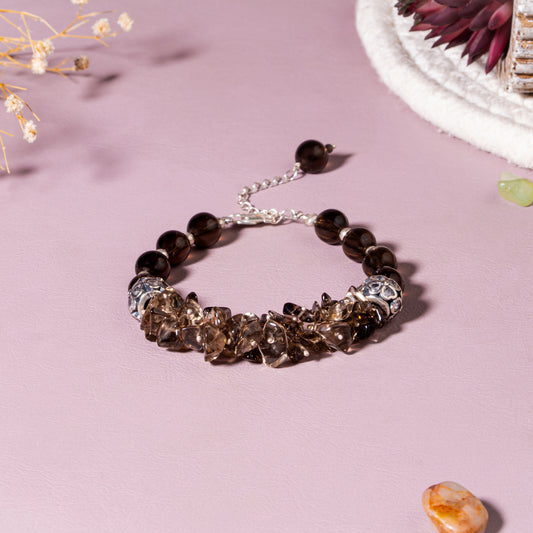 Smoky Quartz Grounding & Protection 92.5 silver beads