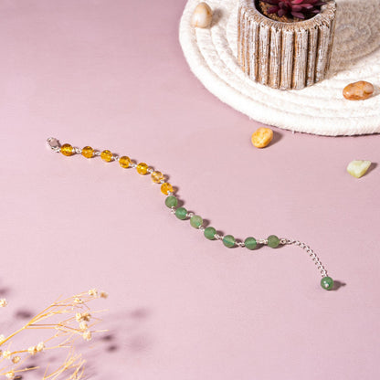 Citrine & Green Aventurine Success & Opportunity 92.5 Sterling Silver Bracelet