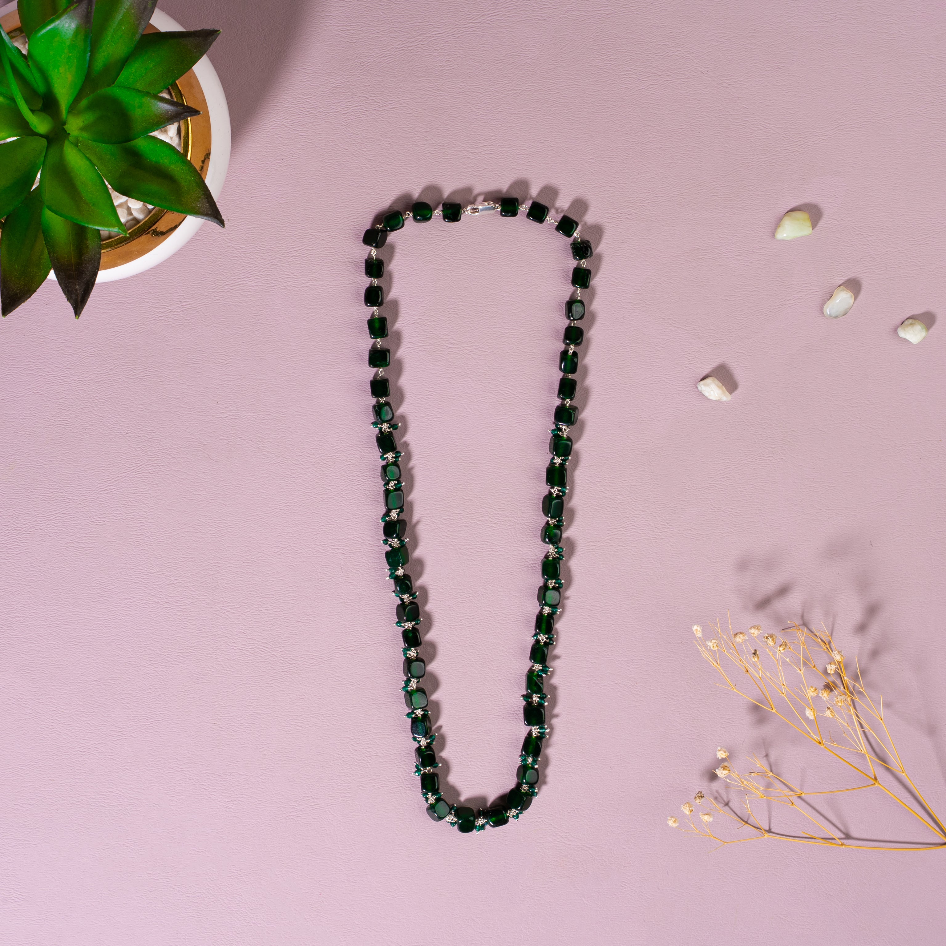 Green Jade Luck & Abundance Necklace | 92.5 Sterling Silver | Prosperity Healing Crystal