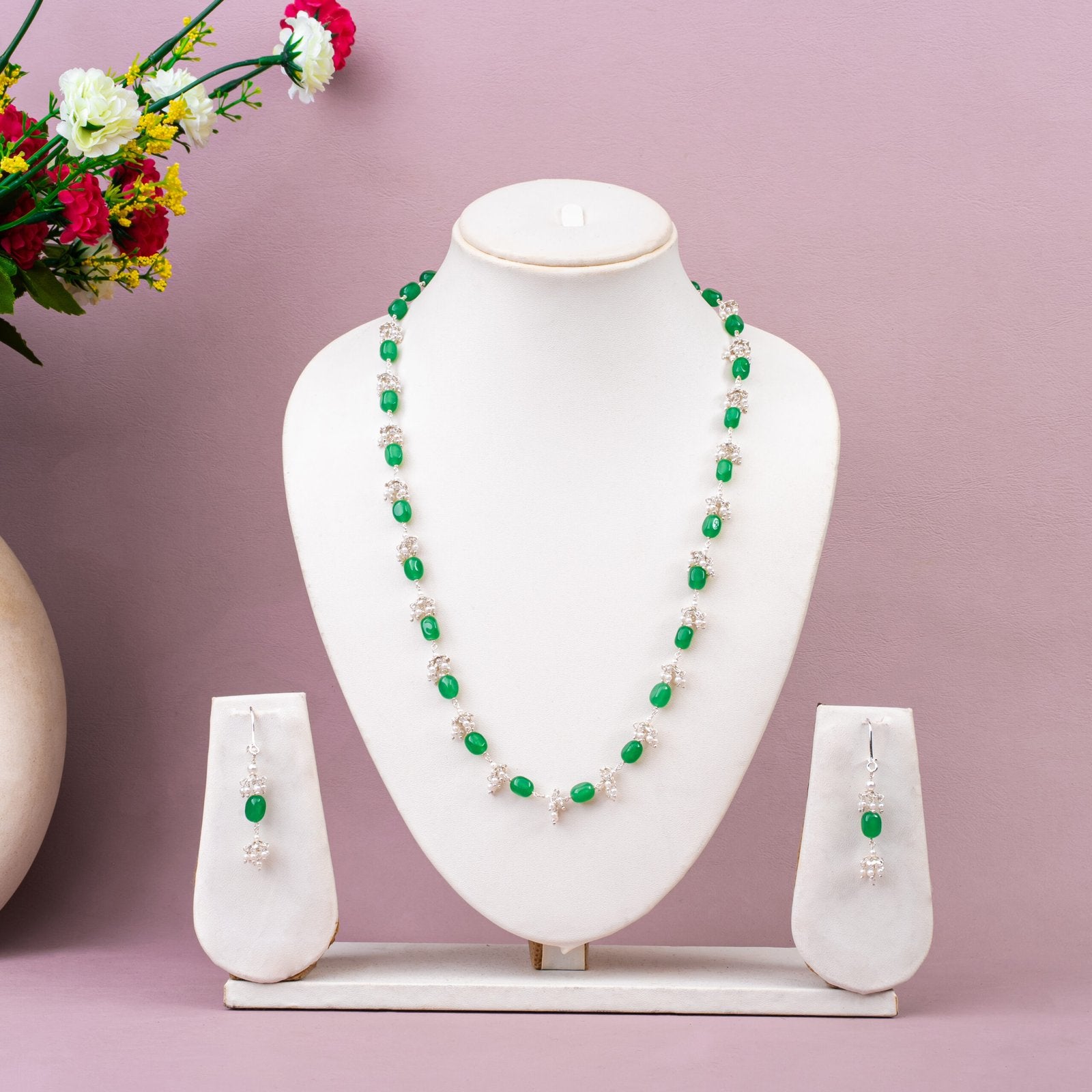 Green Aventurine Opportunity Necklace Set | 92.5 Sterling Silver | Prosperity Healing Crystal