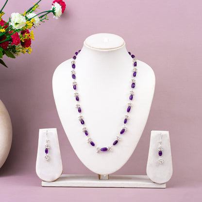 Amethyst Spiritual Wisdom Necklace Set | 92.5 Sterling Silver | Third Eye Chakra Healing Crystal