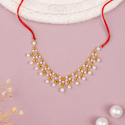 Pearl Delicate 92.5 Sterling Silver Necklace for God Idol | Pure Pearl Jewellery