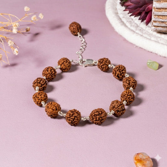 Rudraksha 92.5 Sterling Silver Bracelet