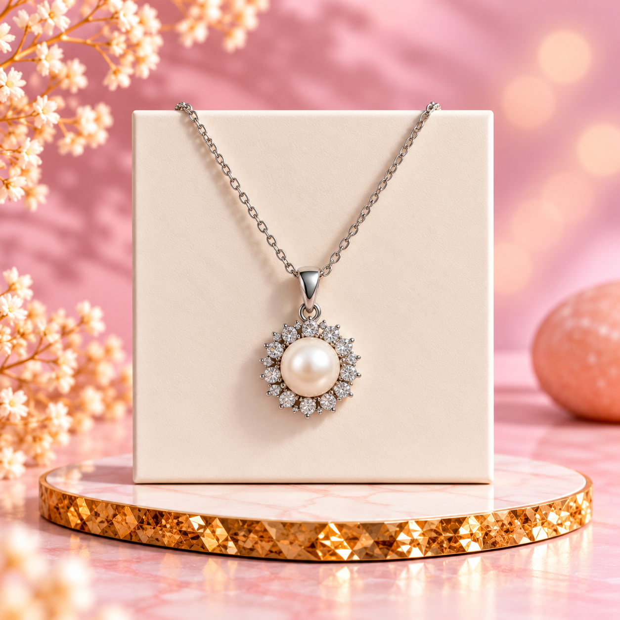 Pearl 92.5 Sterling Silver Starburst Pendant