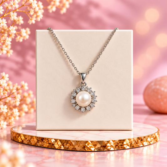 Pearl 92.5 Sterling Silver Starburst Pendant
