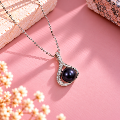 Black Pearl 92.5 Sterling Silver Teardrop Pendant